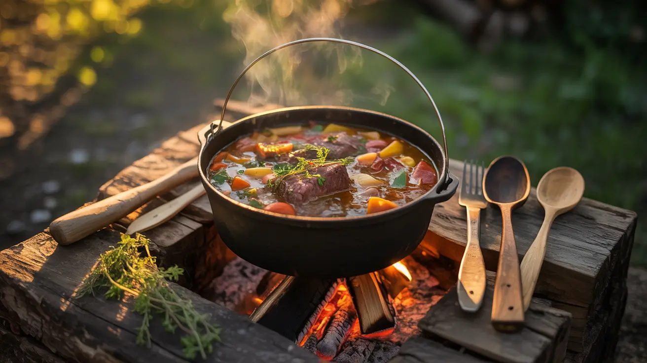 Dutch Oven Camp Dinners over campfire