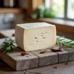 Chihuahua cheese block on cutting board