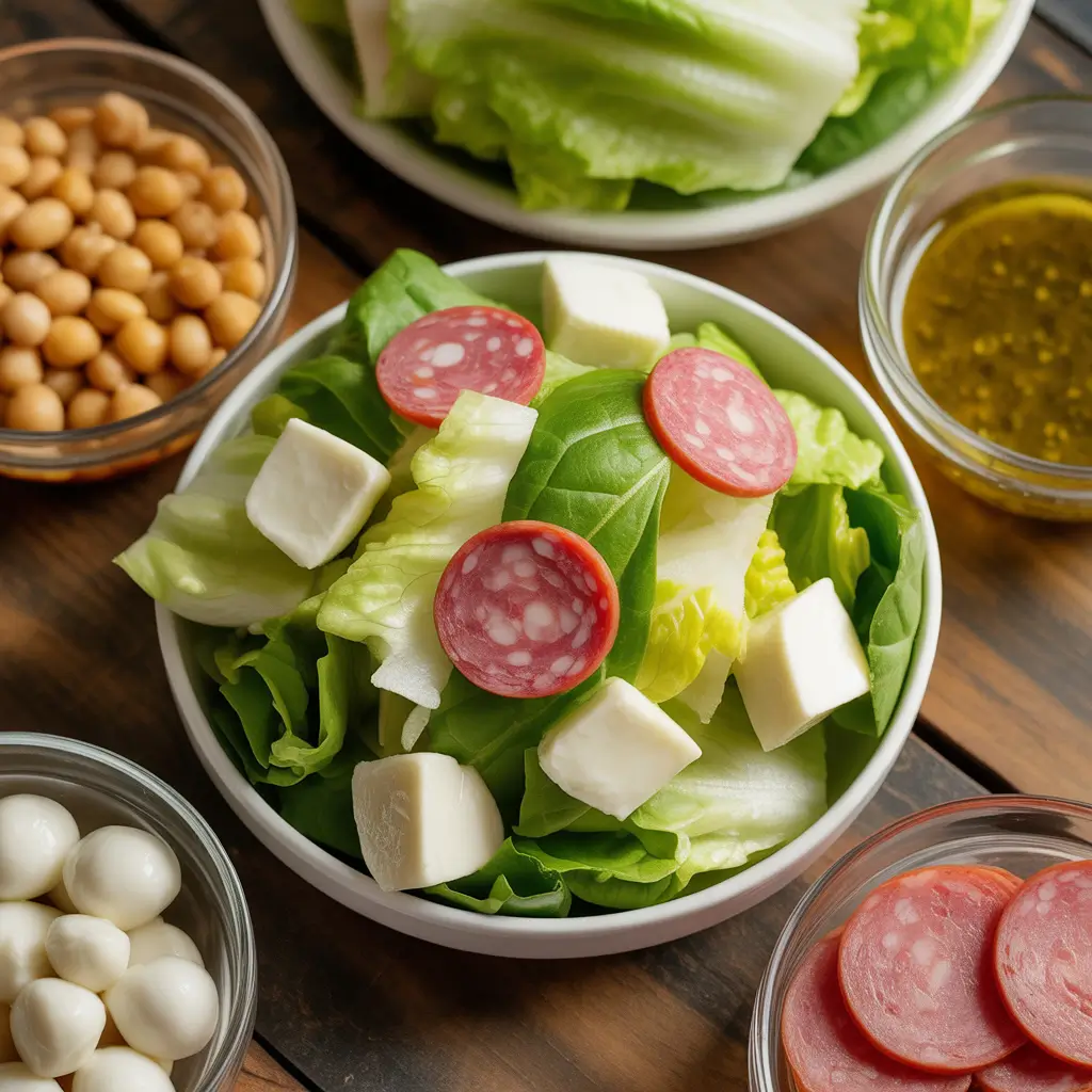 La Scala chopped salad ingredients close-up