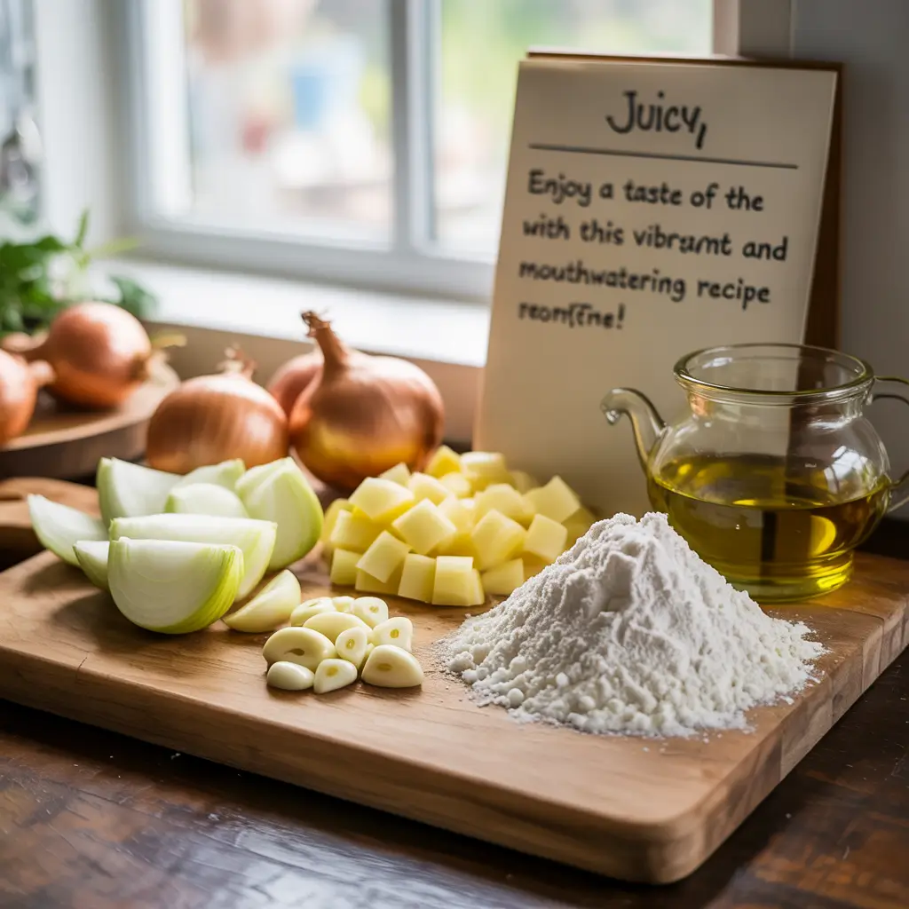 Ingredients for onion gravy recipe