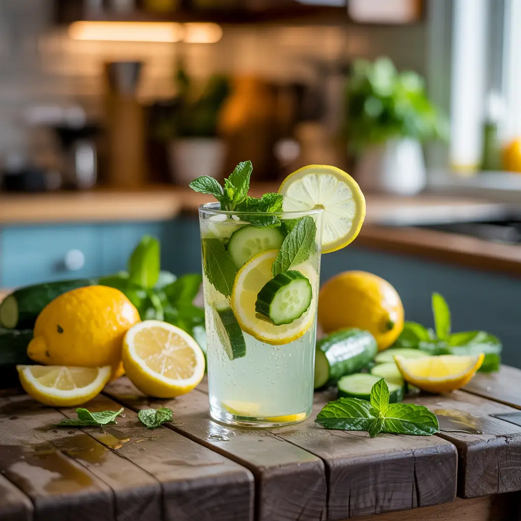 cucumber lemonade with mint
