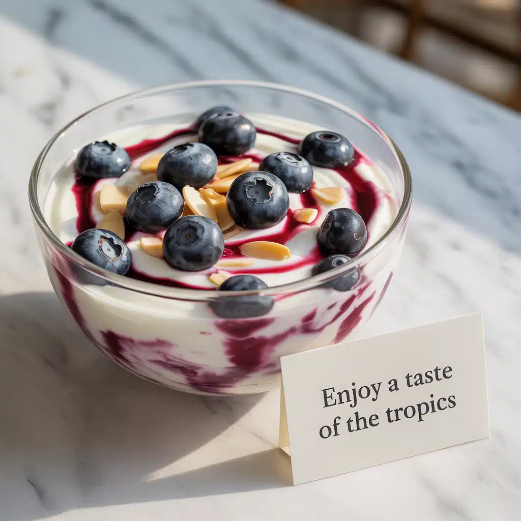 Greek yogurt protein snack with almonds