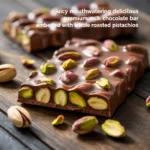 Milk chocolate with pistachio luxury close-up
