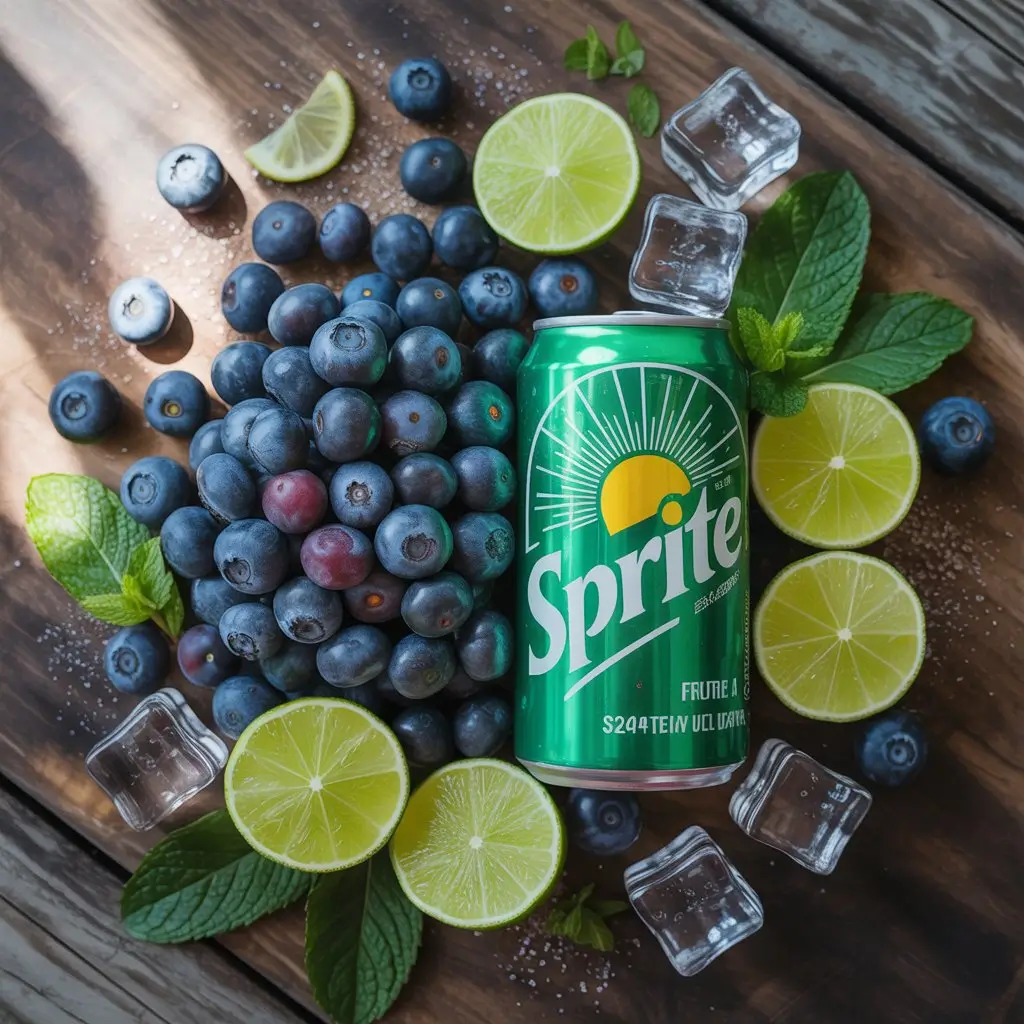 ingredients for making blueberry lime sprite at home