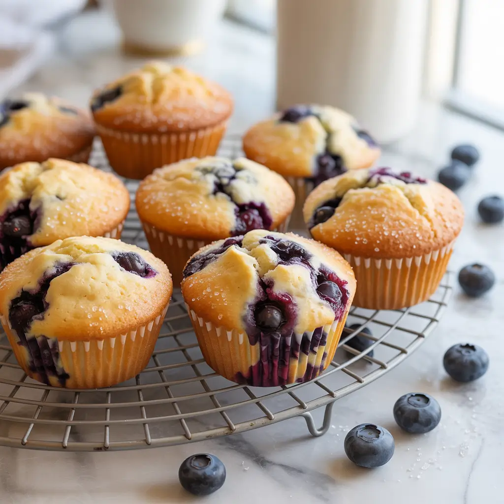crumbly blueberry muffins