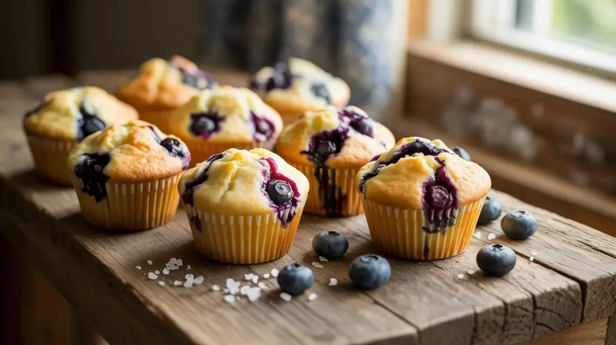 easy blueberry and lemon muffins fresh from oven