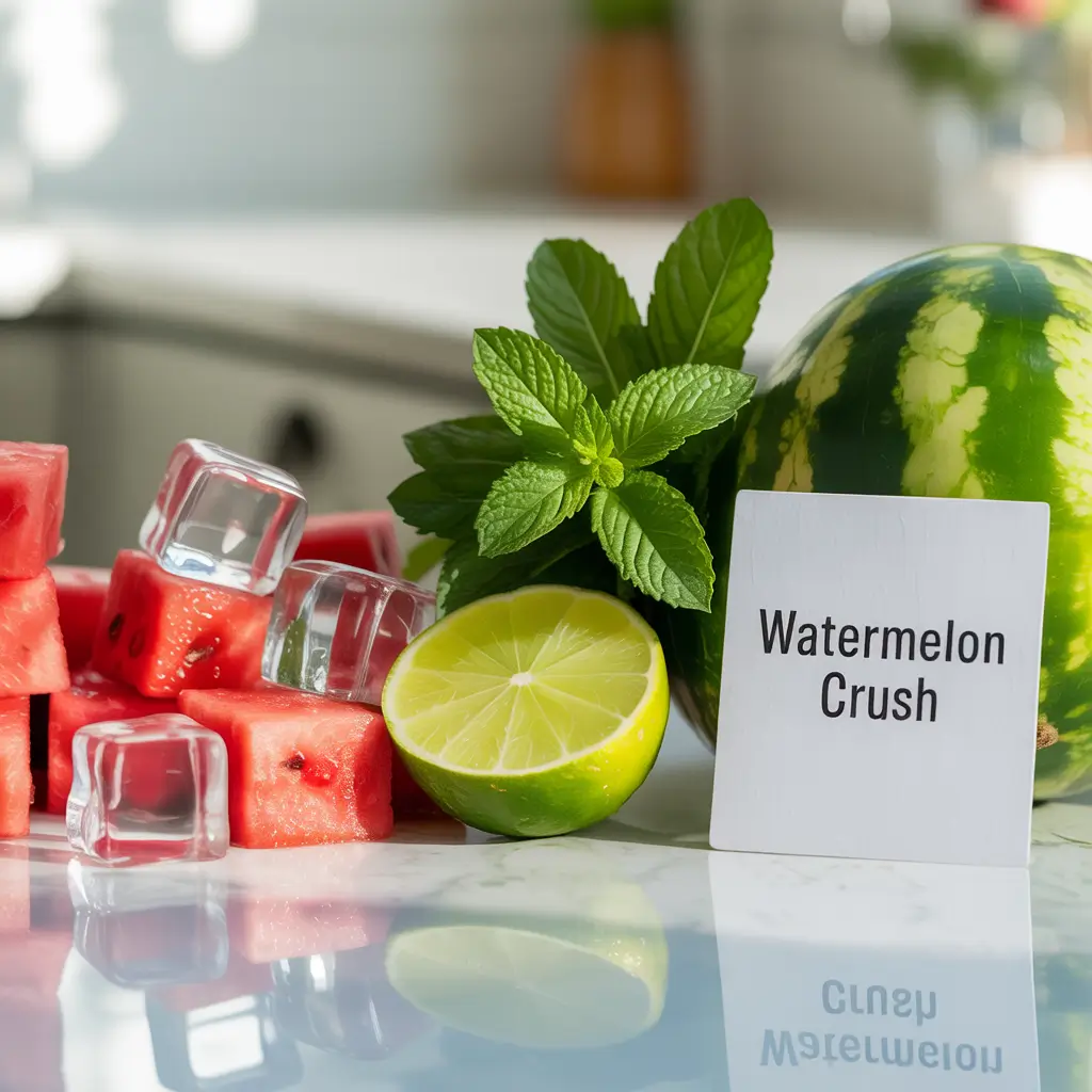 Ingredients for making diet watermelon crush
