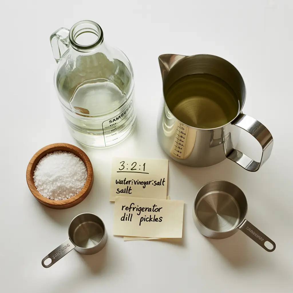 vinegar water brine ratio for refrigerator dill pickles diagram