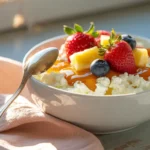 fruit with cottage cheese healthy breakfast bowl high protein