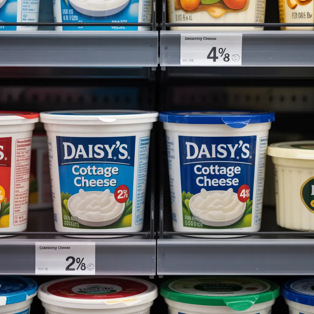 Daisy’s Cottage Cheese 2% vs 4% varieties comparison
