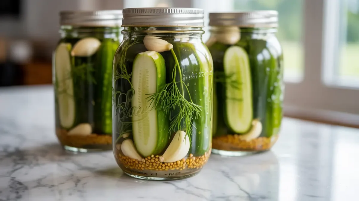 fresh refrigerator dill pickle recipes jar with dill and garlic