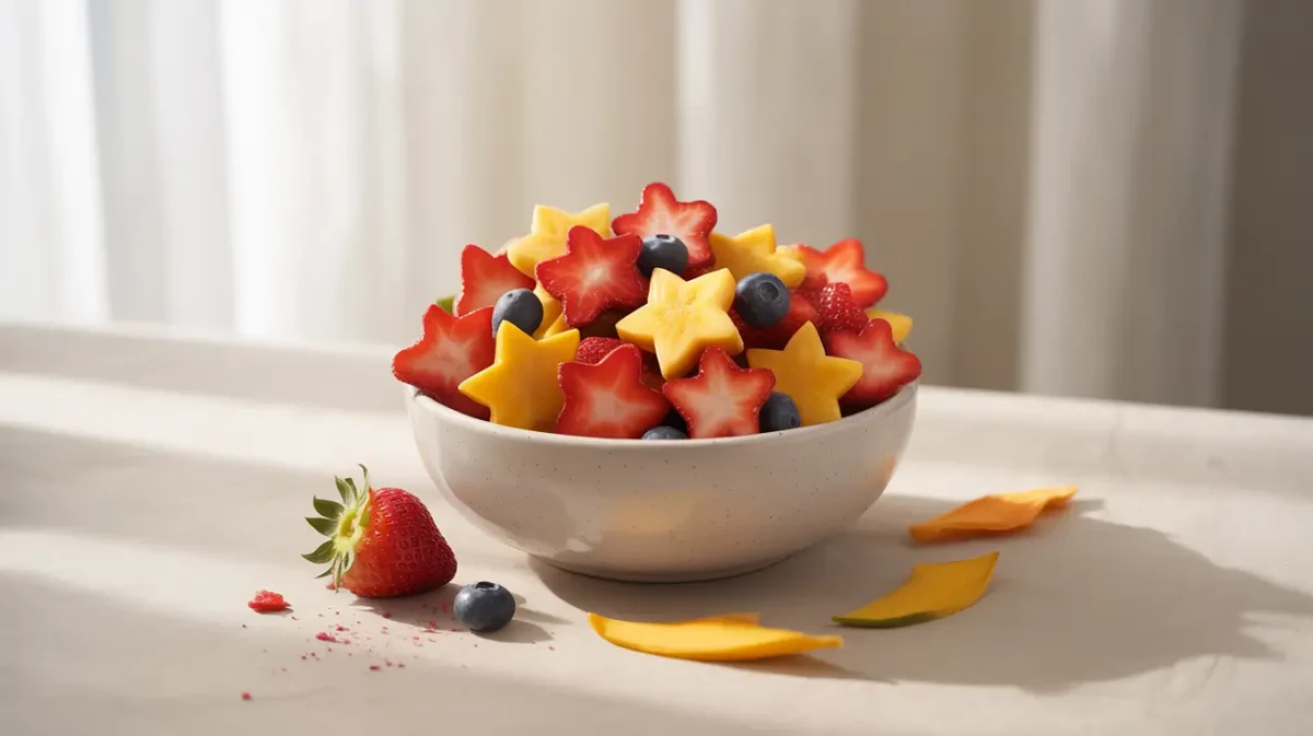 Real fruit snacks for kids in a healthy bowl