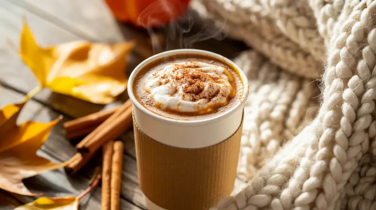 Pumpkin Spice Latte 2025 in cozy fall setting