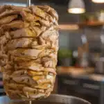Chicken Doner stacked and ready for slicing
