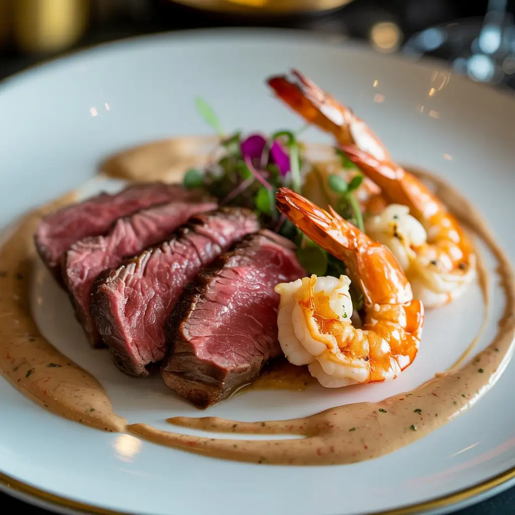 Creamy peppercorn sauce for steak simmering in pan