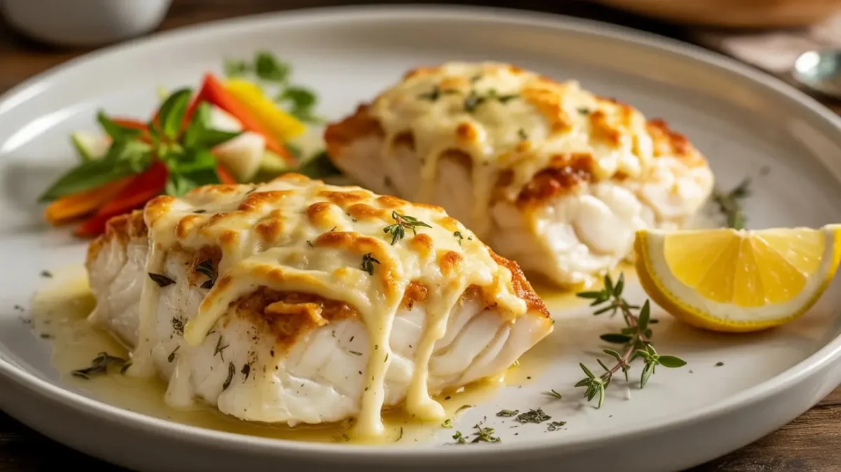 Creamy Parmesan Baked Cod