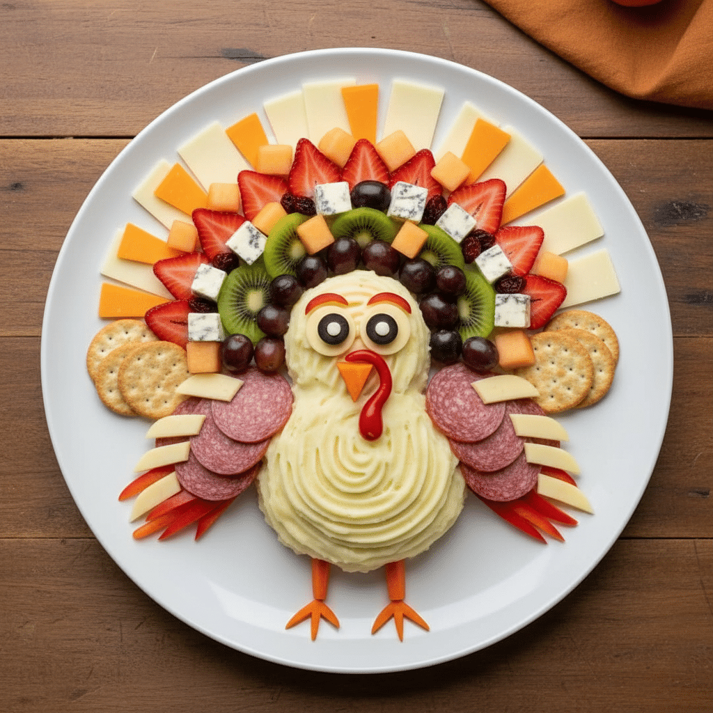 thanksgiving turkey charcuterie board design